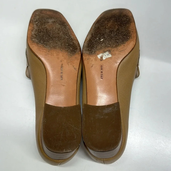 Salvatore Ferragamo Loafers Shoes Low Heel Leather Gancini Bit Tan Brown Size 9 - Picture 8 of 9
